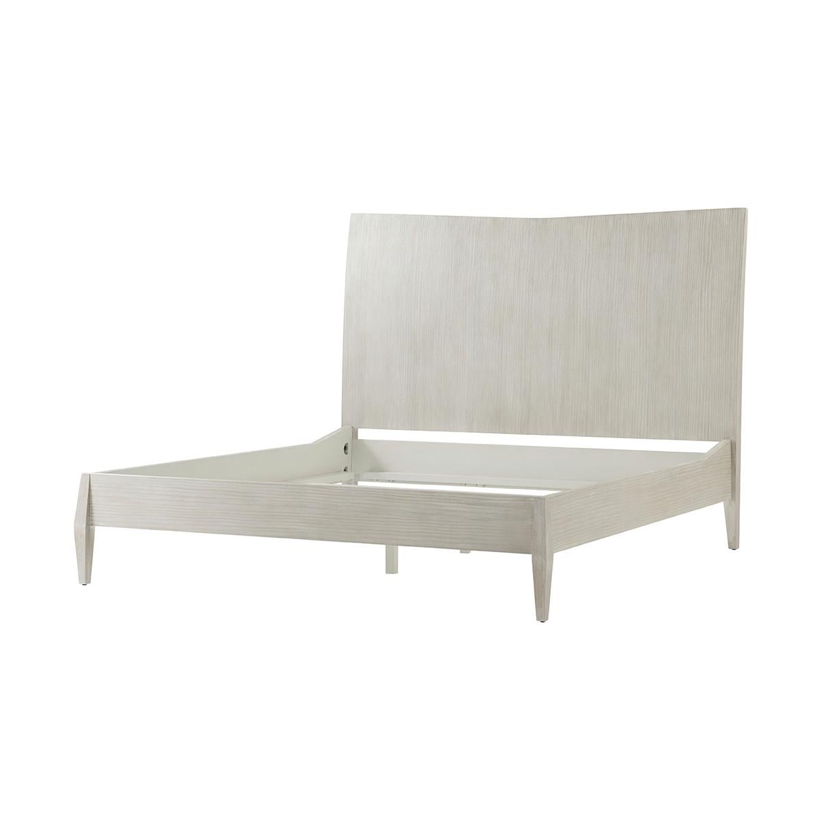 Contemporary Coastal Breeze Panel Bed Queen For Sale