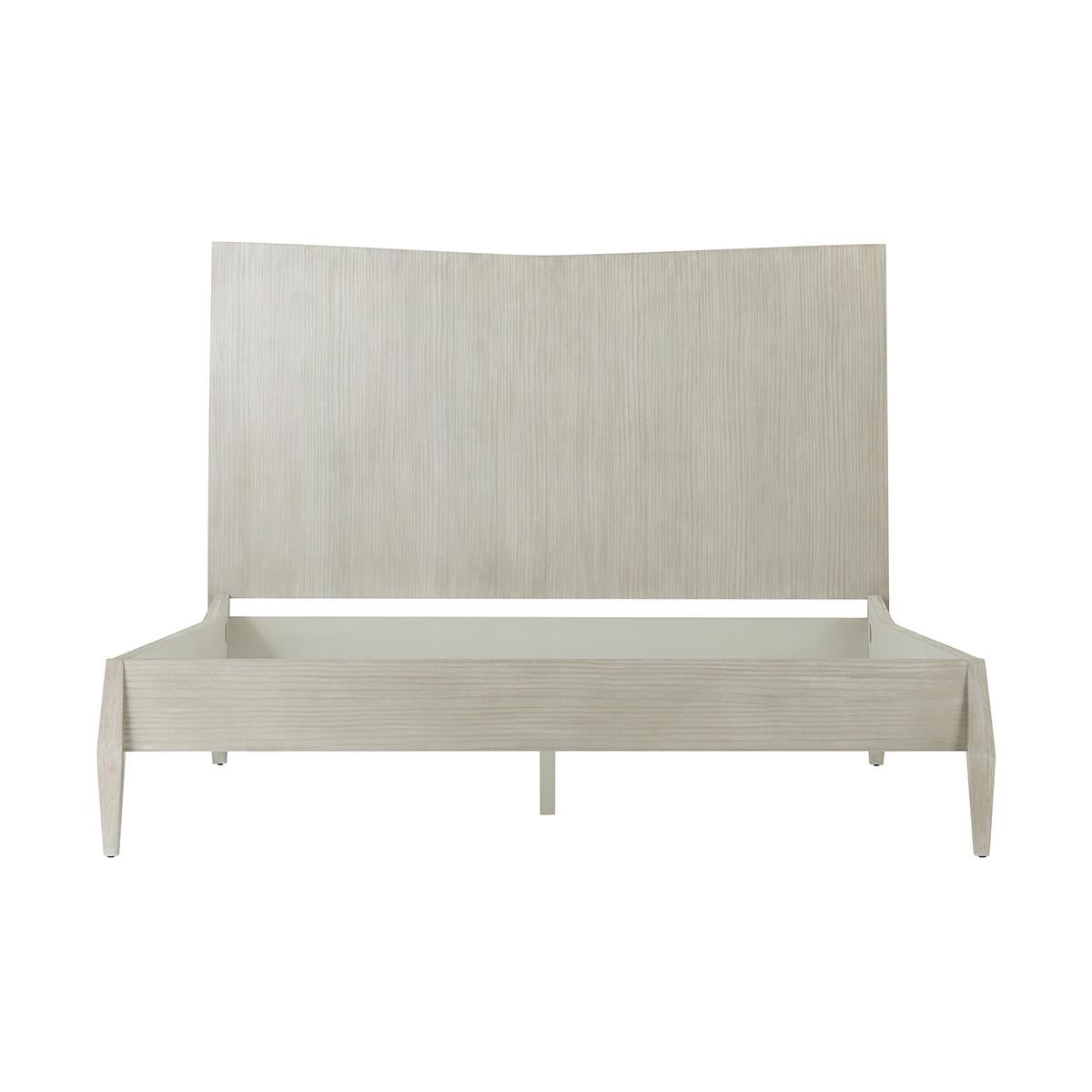 Contemporary Coastal Breeze Panel Bed Queen For Sale