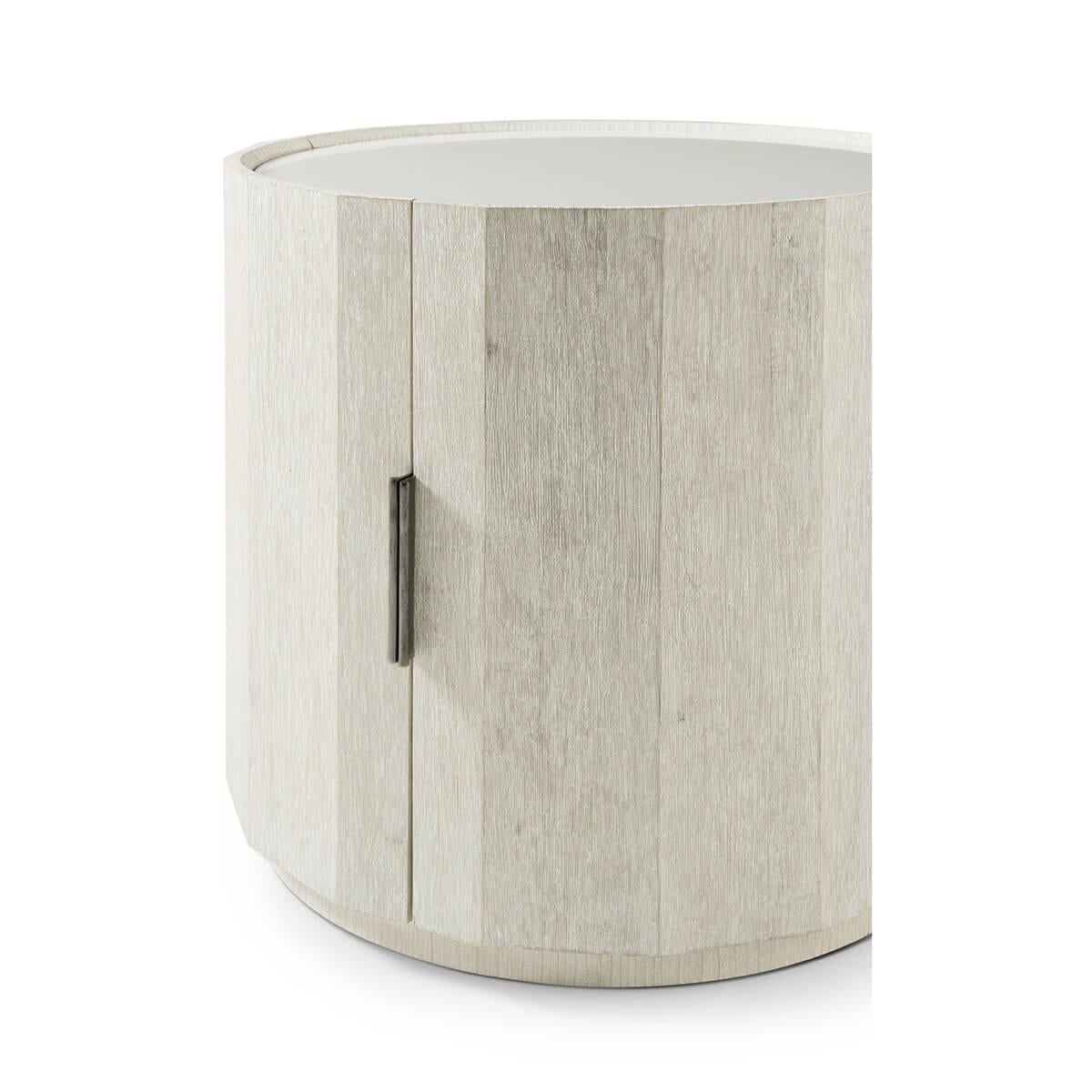Modern Coastal Breeze Round Side Table For Sale