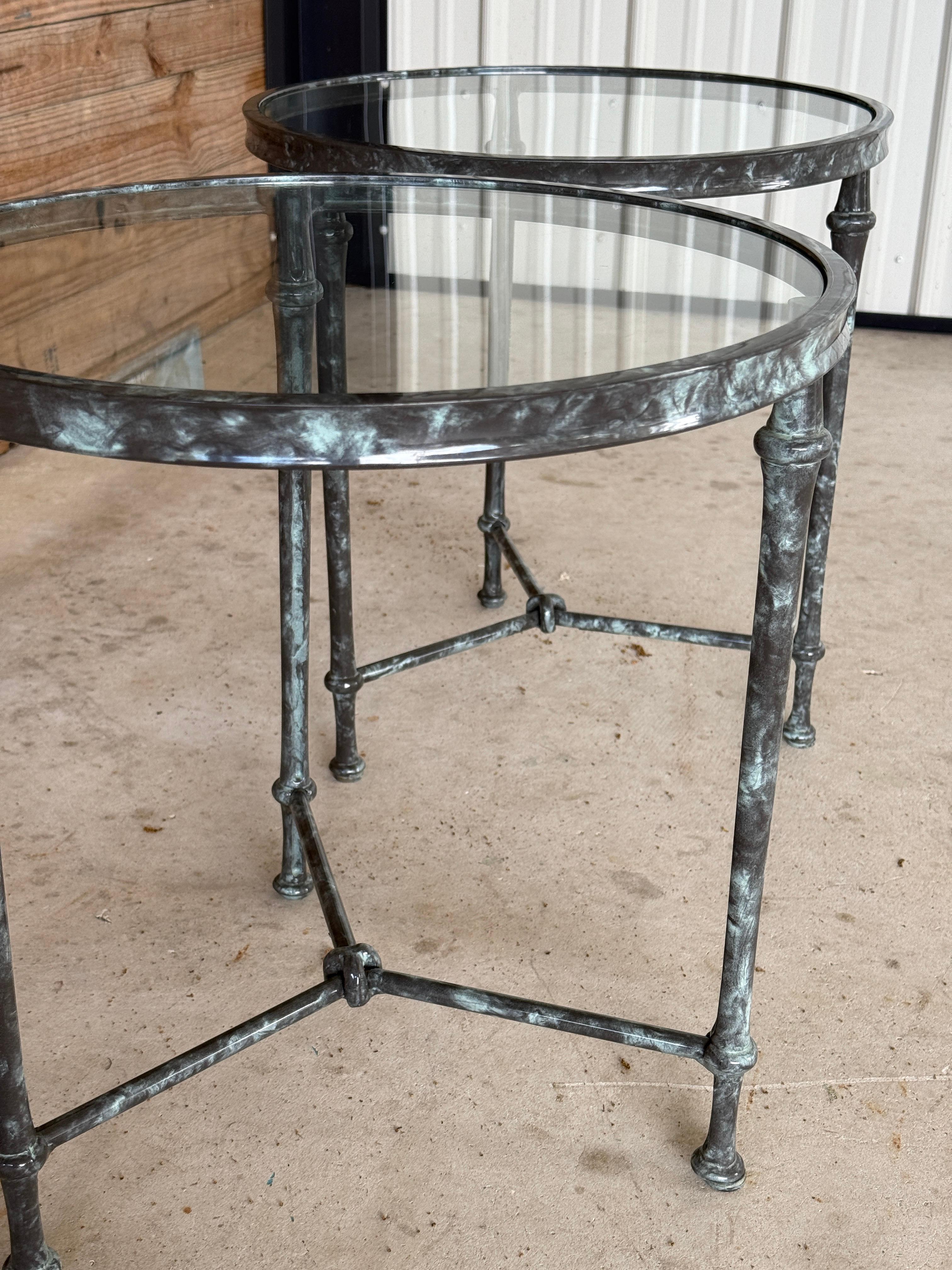 Coastal Brown Jordan Aluminum Side Tables In Good Condition In North Fort Myers, FL