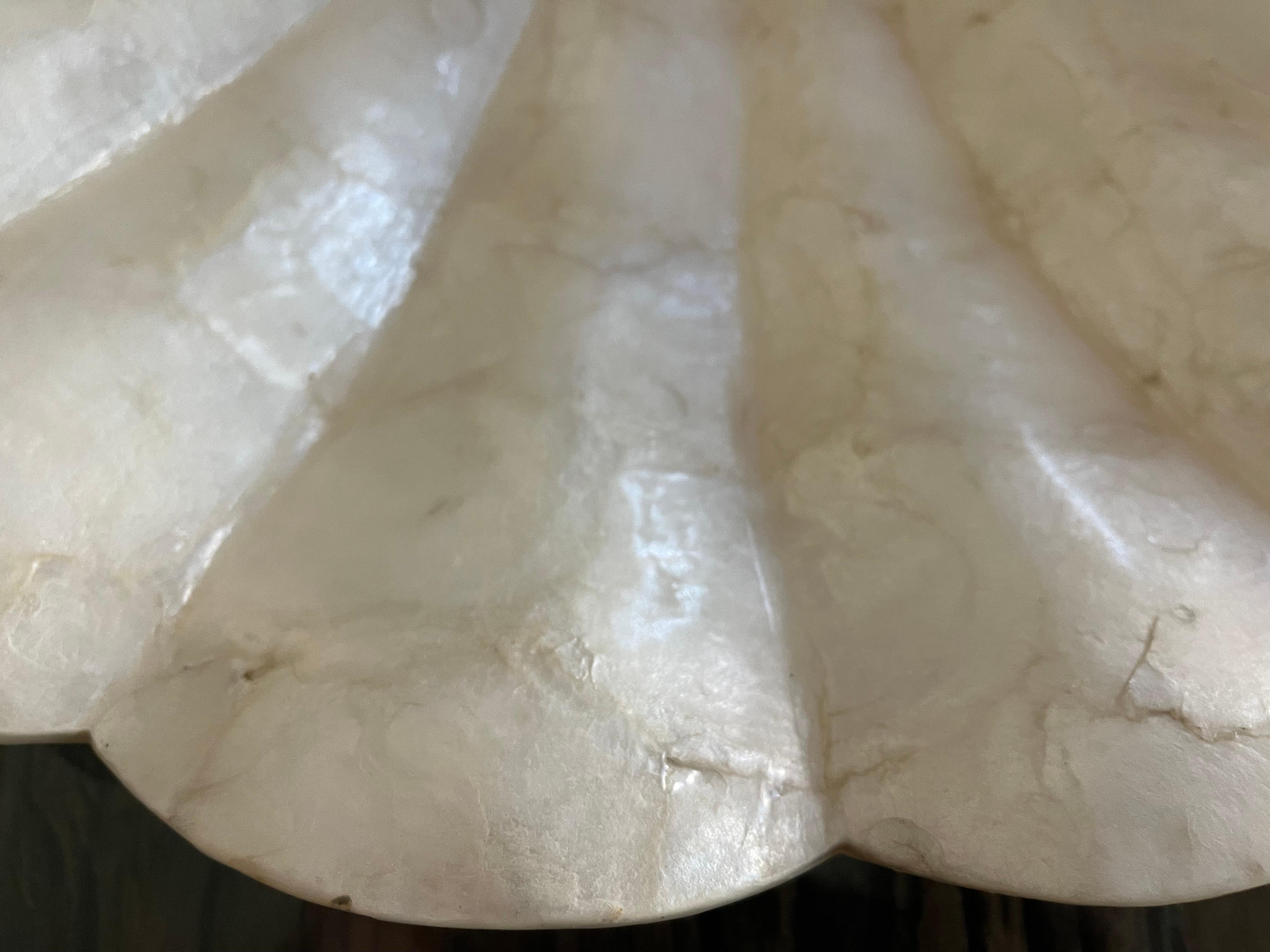 American Coastal Capiz Shell Scalloped Bowl and Treasure Box For Sale