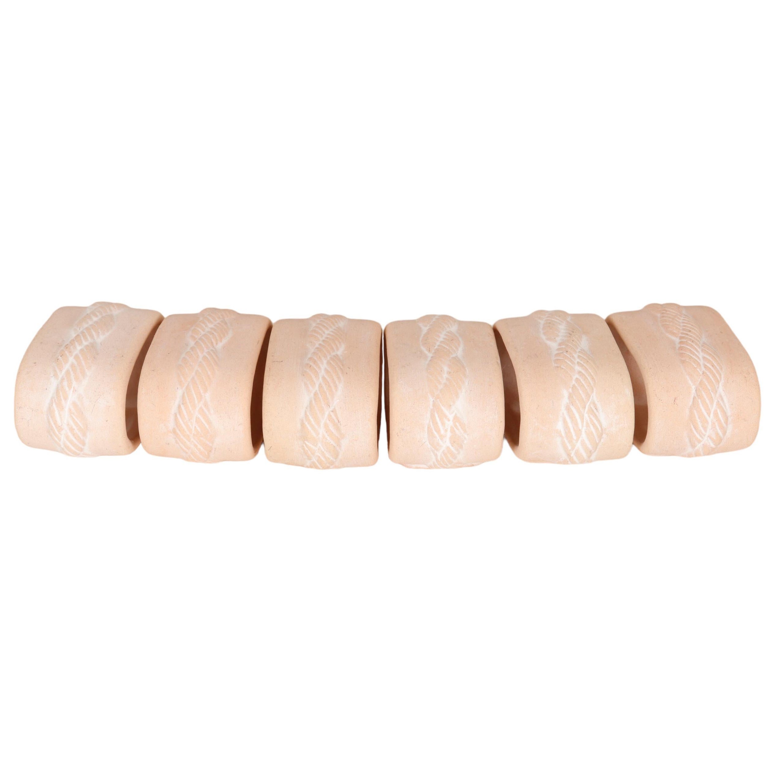 Coastal Ceramic Napkin Rings - Set of 6