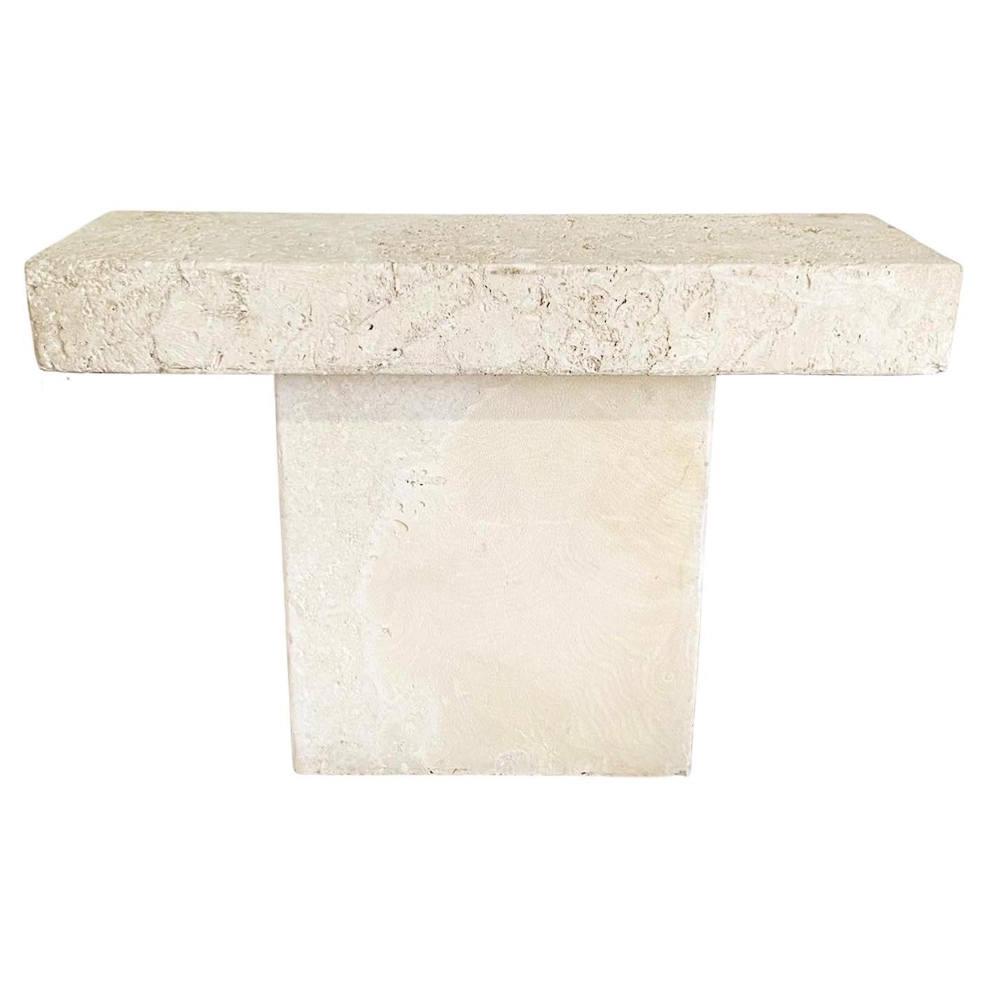 Coastal Chic Coquina Coral Rectangular Console Table For Sale