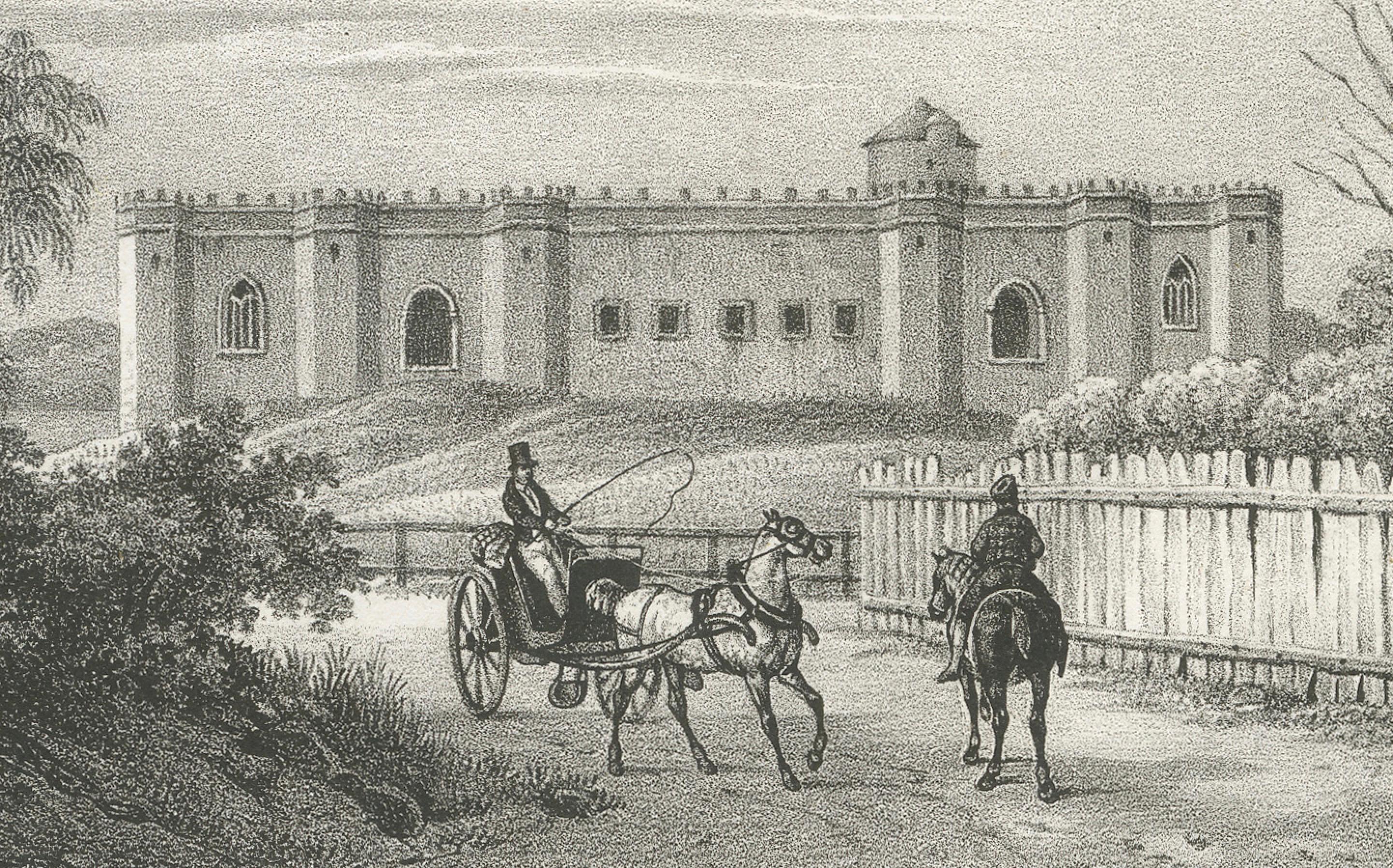 Mid-19th Century Coastal Cliffs of Port Jackson and Governor's Stables in Sydney, New South Wales For Sale