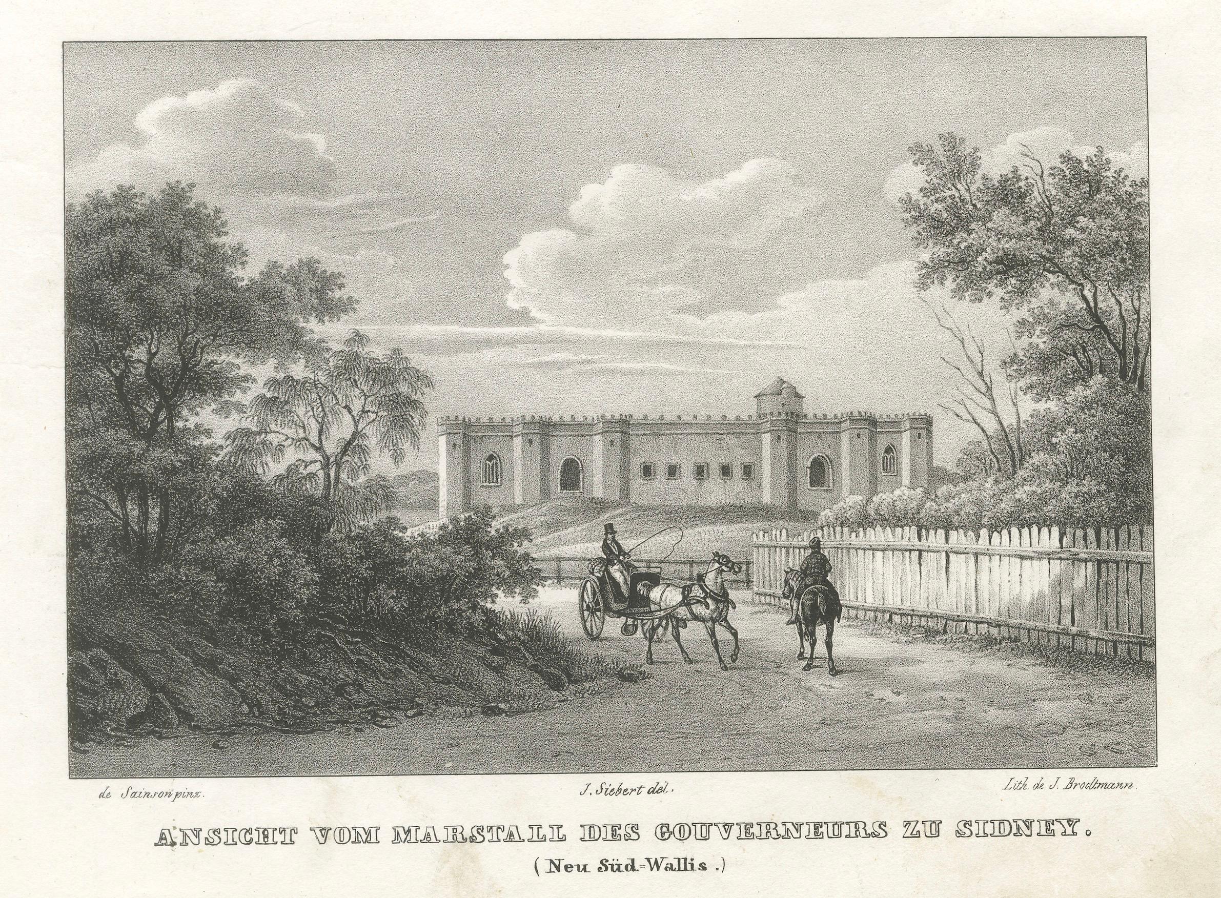 Paper Coastal Cliffs of Port Jackson and Governor's Stables in Sydney, New South Wales For Sale