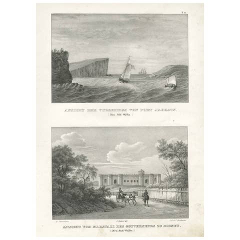 Coastal Cliffs of Port Jackson and Governor's Stables in Sydney, New South Wales