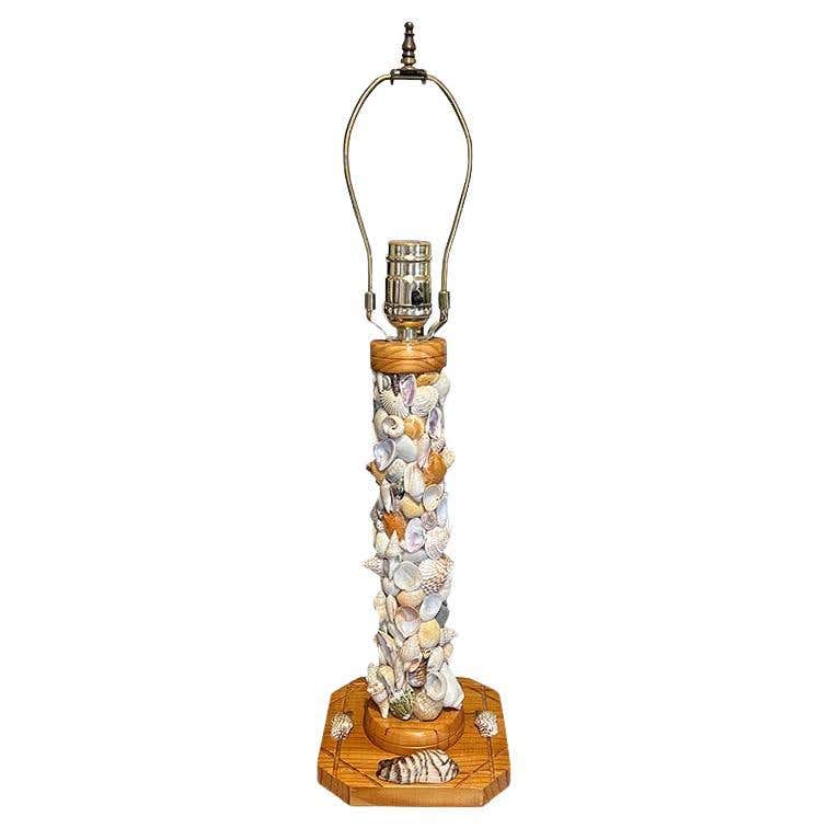 Pair of Large Shell Encrusted Table Lamps For Sale at 1stDibs