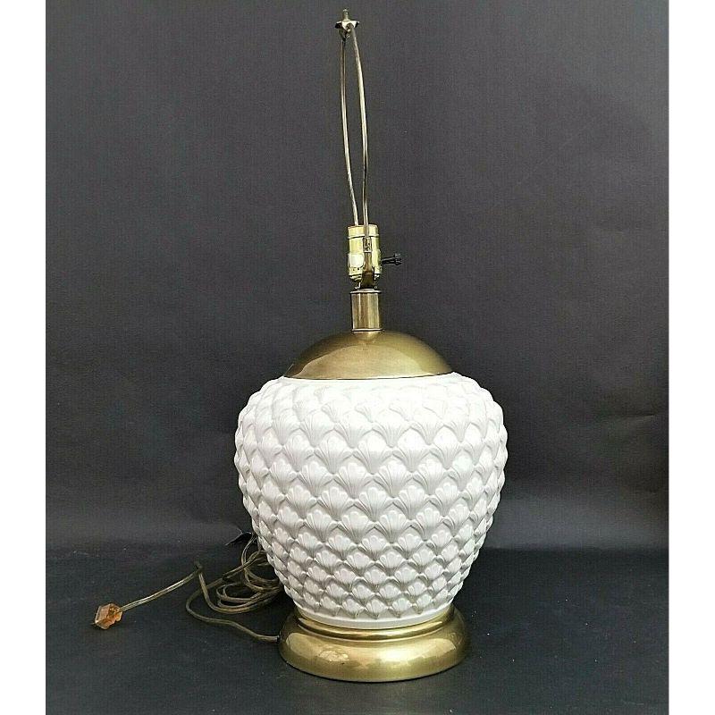 Modern Coastal Frederick Cooper Beehive Ceramic Table Lamp For Sale