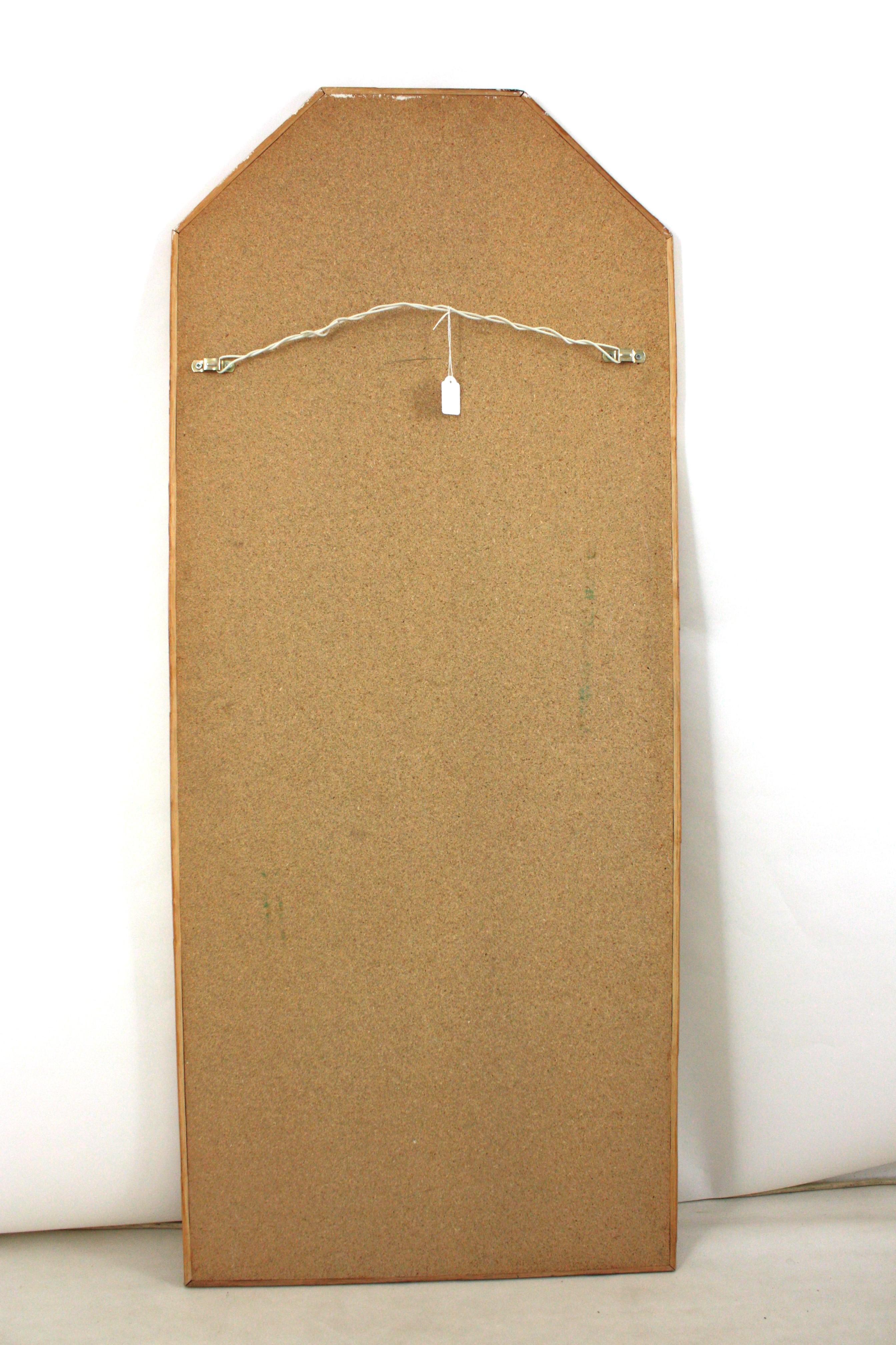 Coastal Full Length Wall Mirror in Rattan and Woven Wicker For Sale 3