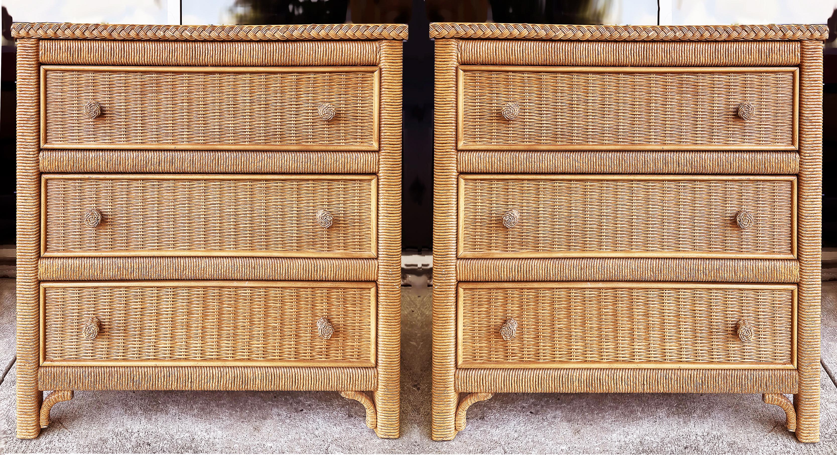 Commode à 6 tiroirs en osier tressé A Link pour Lexington HENRY en vente 8