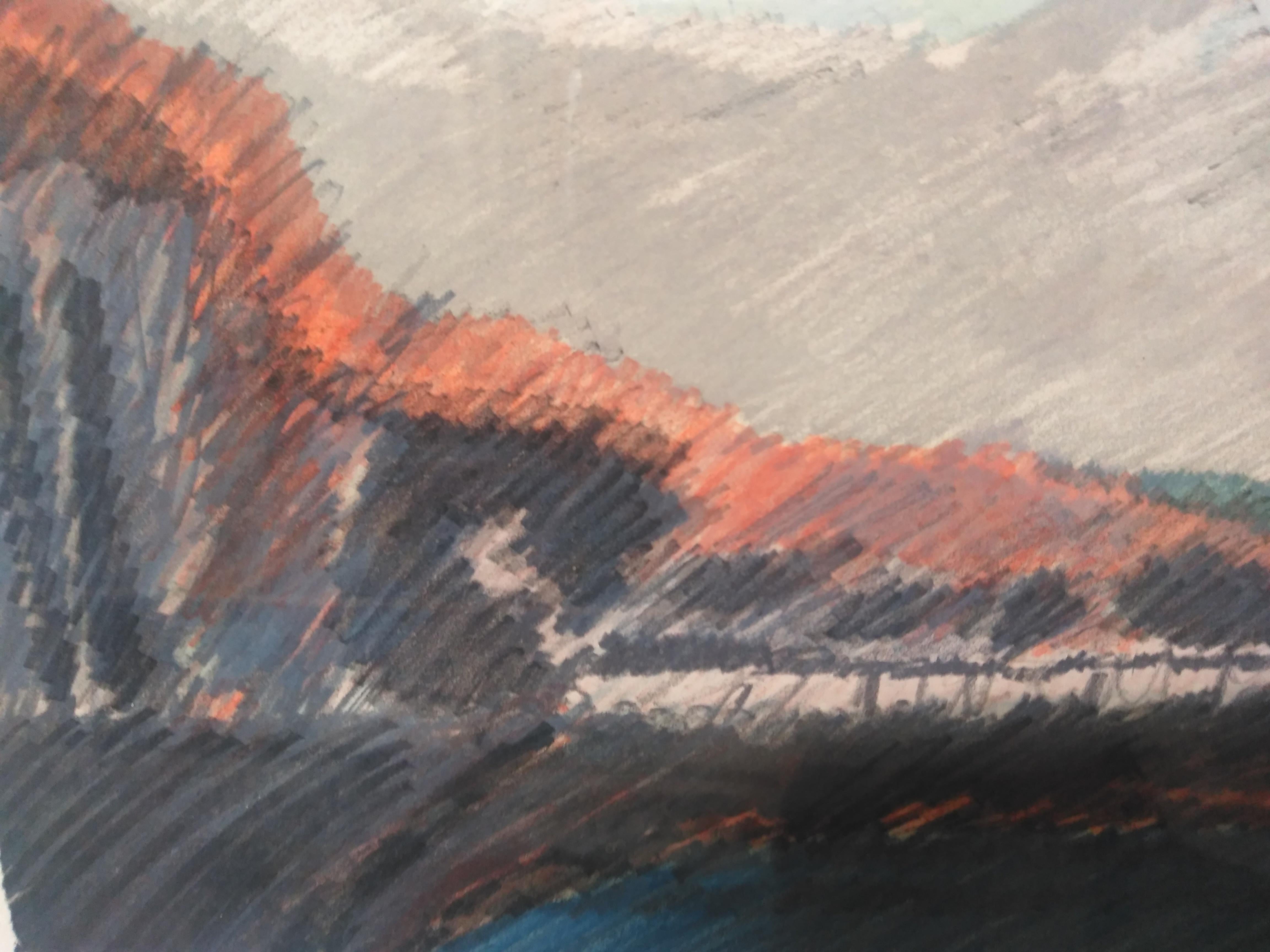 Moderne Lithographie de paysage côtier de Lyman en vente