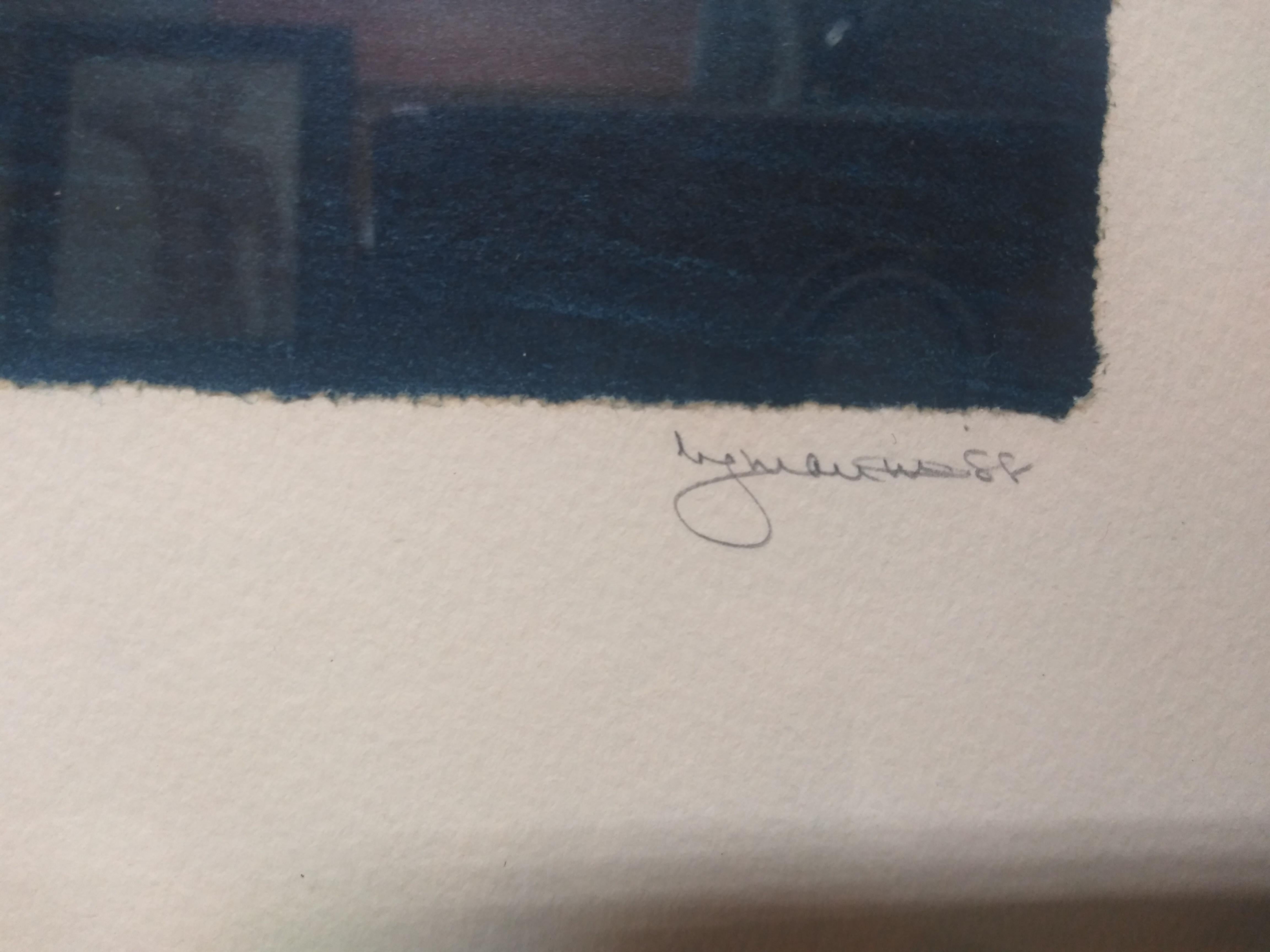 Fin du 20e siècle Lithographie de paysage côtier de Lyman en vente
