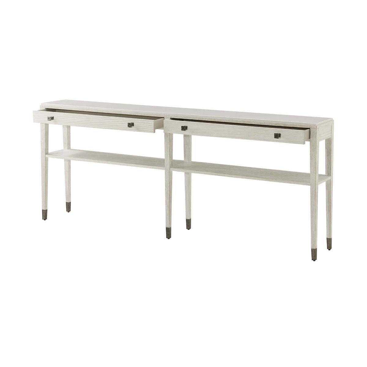 Modern Coastal Long Console Table For Sale