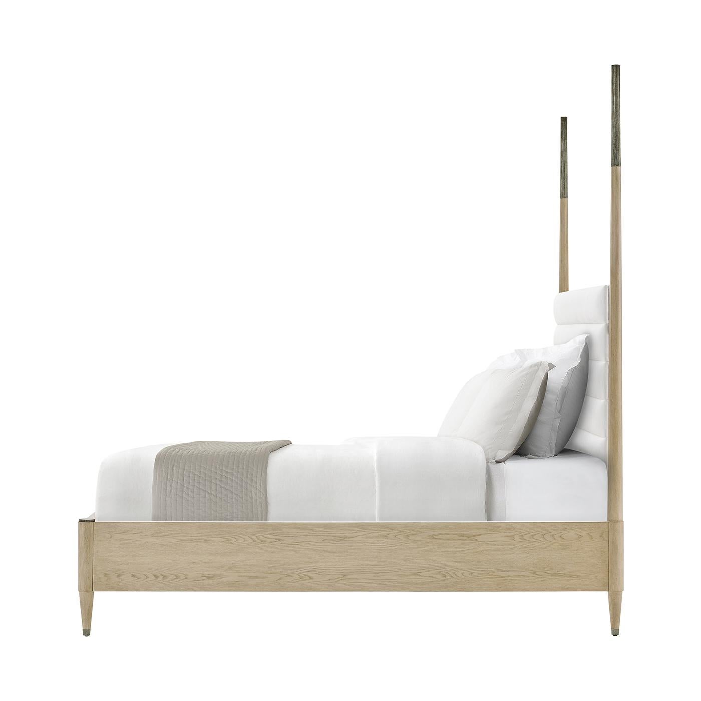 Lit King en Oak Oak Coastal Mid-Century Modern à quatre places en vente 2