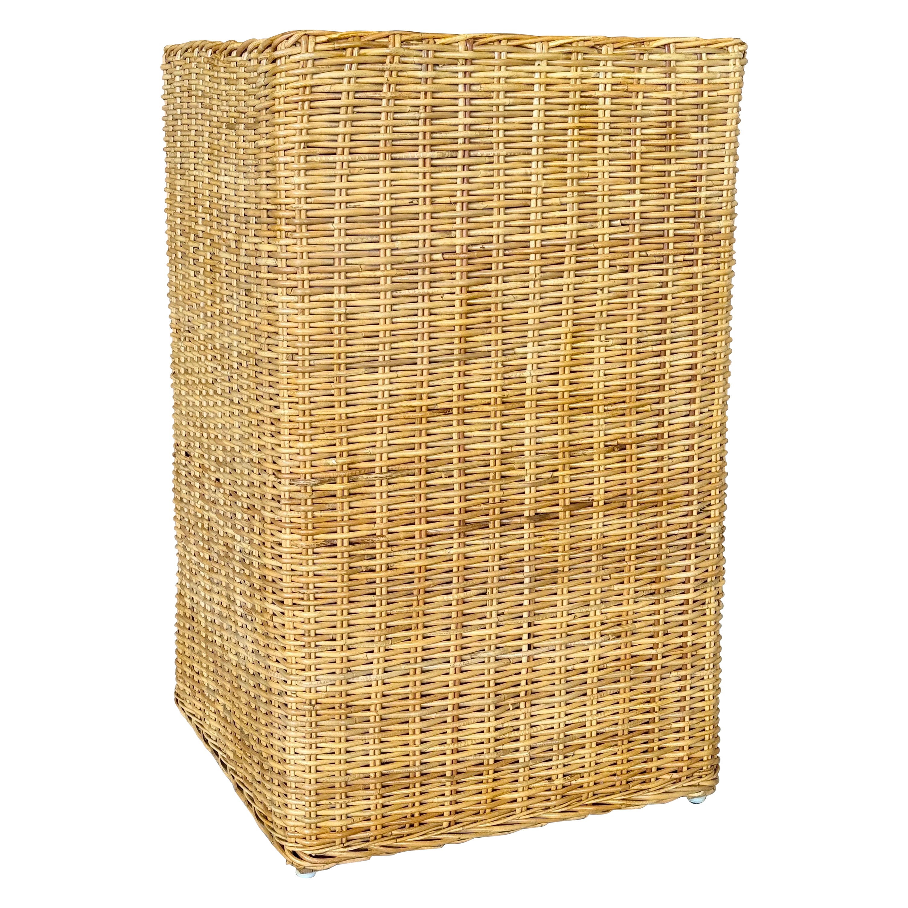 Piedistallo a colonna in rattan moderno e organico di Wicker Works in vendita