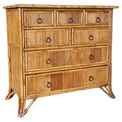 Coastal Organic Modern Split Rattan Chest of Drawers by Milling Road for Baker