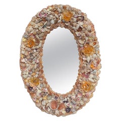 Coastal Oval Sea Shell Encrusted Wall Mirror