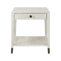 Coastal Painted Stone Top Side Table