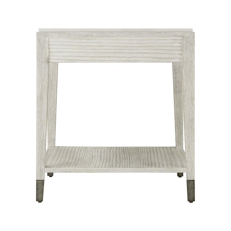 Coastal Painted Stone Top Side Table For Sale at 1stDibs