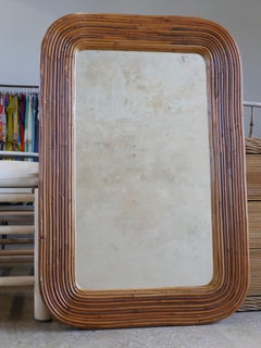 Coastal Pencil Reed Rattan Wall Mirror