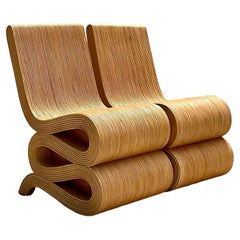 Coastal Pencil Reed Wiggle Chairs, a Pair