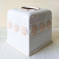 Coastal Pink Shell Ceramic Bathroom Container Set by JC Penny