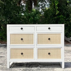 Coastal Porter Rattan 6 Drawer Dresser