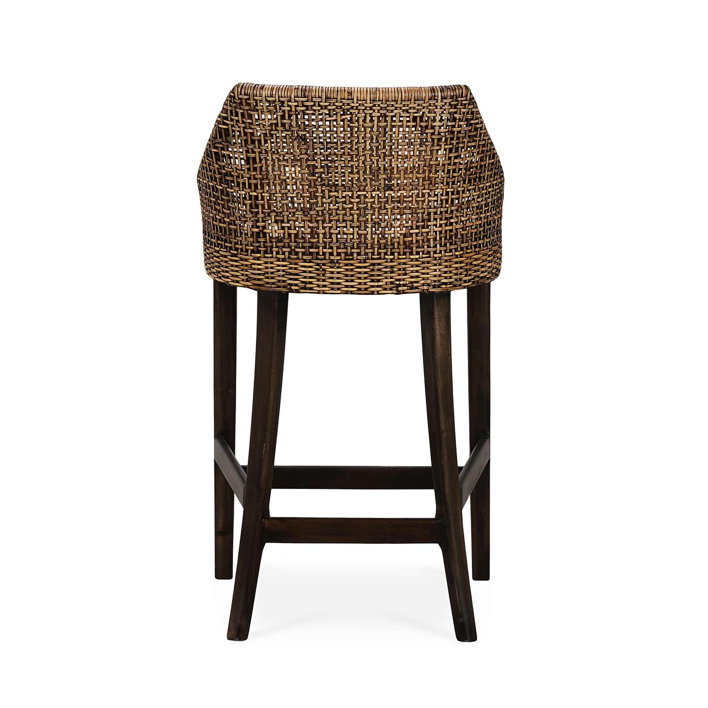 Indonesian Coastal Rattan Barstool For Sale