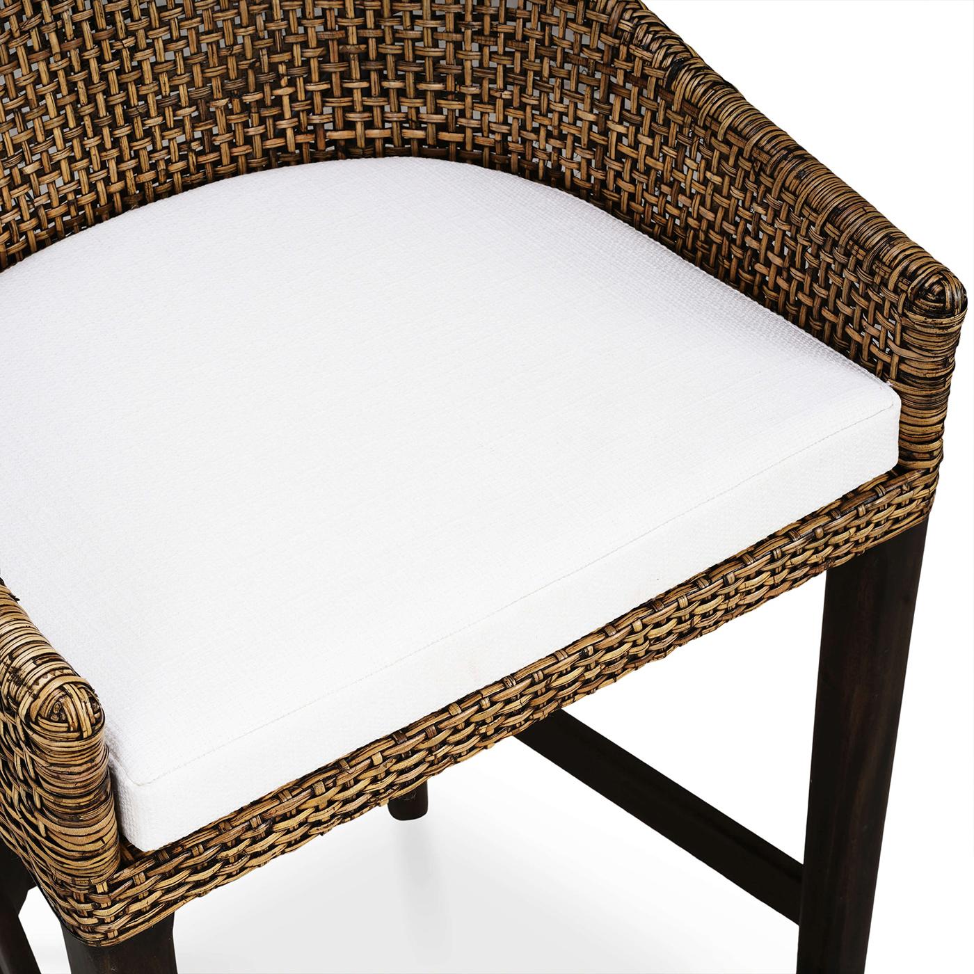 Contemporary Coastal Rattan Counter Stool For Sale