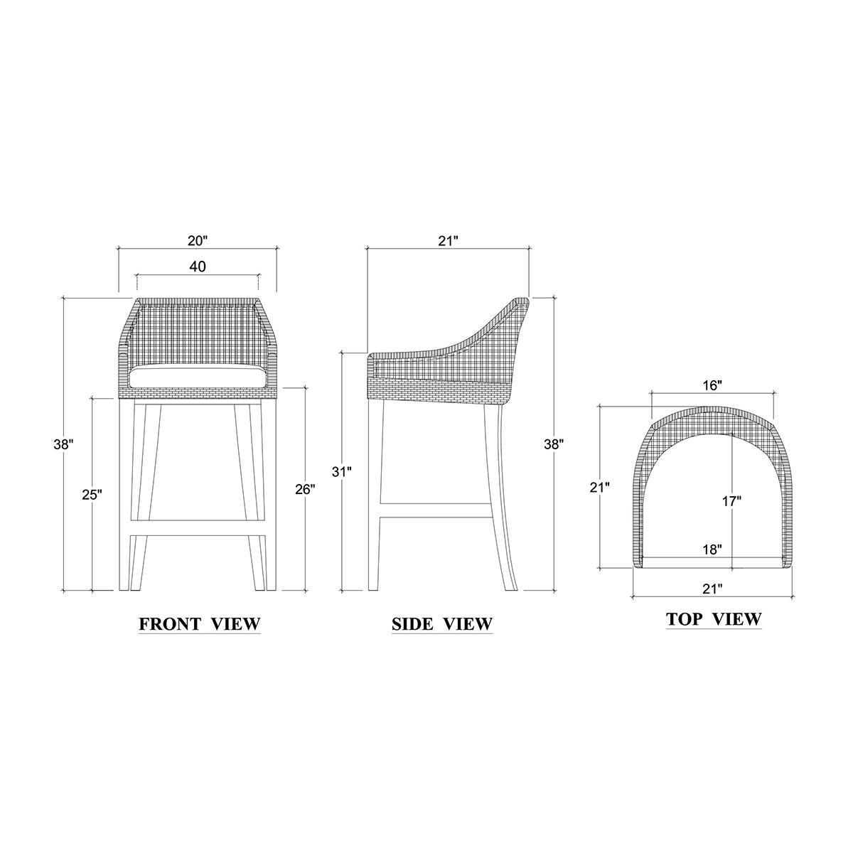 Coastal Rattan Counter Stool For Sale 1