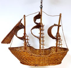 Coastal-Rattan-Modell eines Segelschiff-Kronleuchters