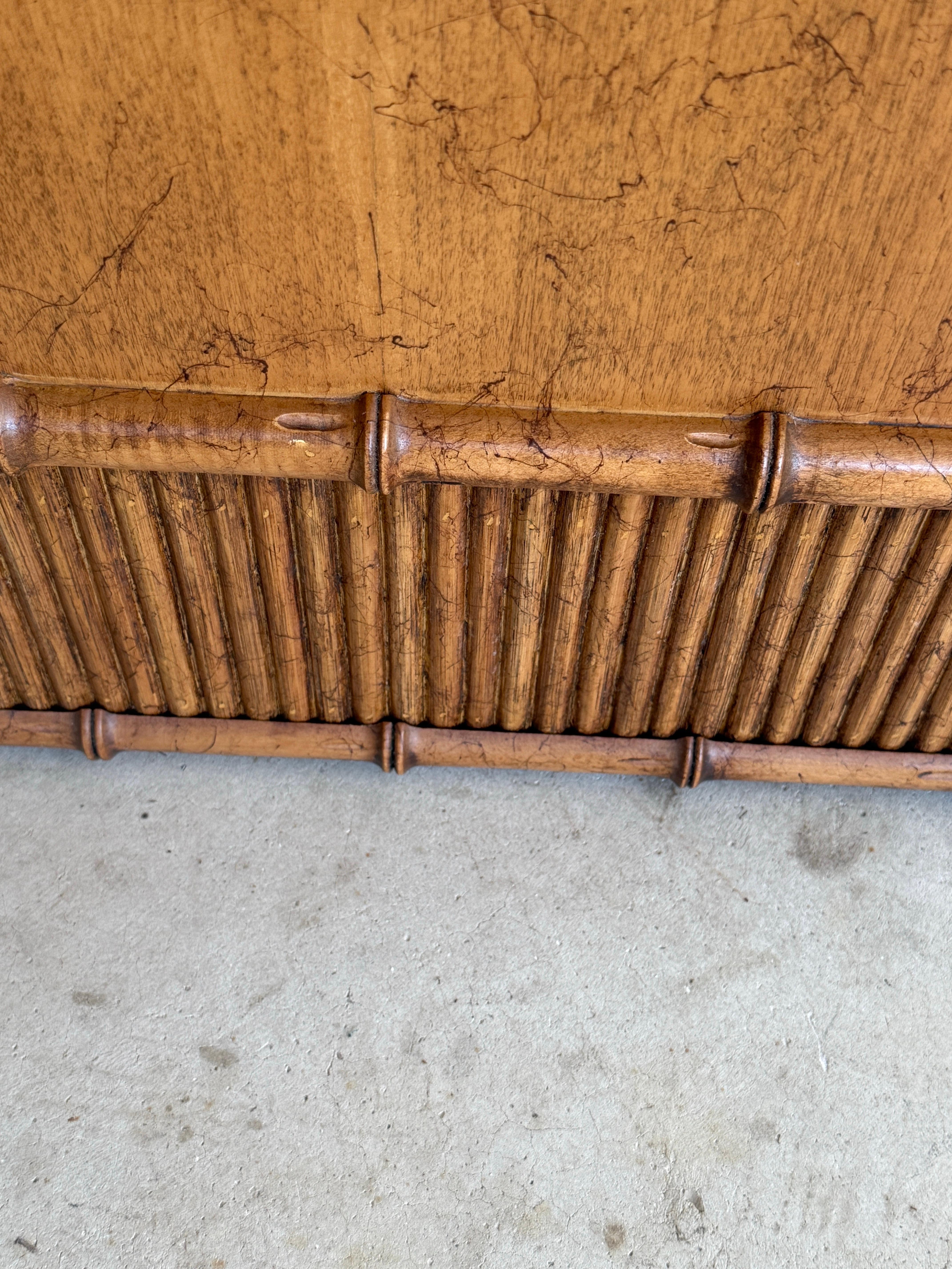 Coastal Regency Faux Bamboo and Cane Armoire by Miller Yee Fong for Ficks Reed In Good Condition In North Fort Myers, FL