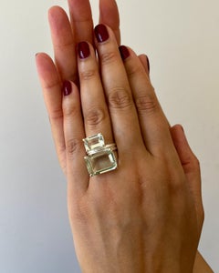 Coastal Ring in Prasiolite and Sterling Silver