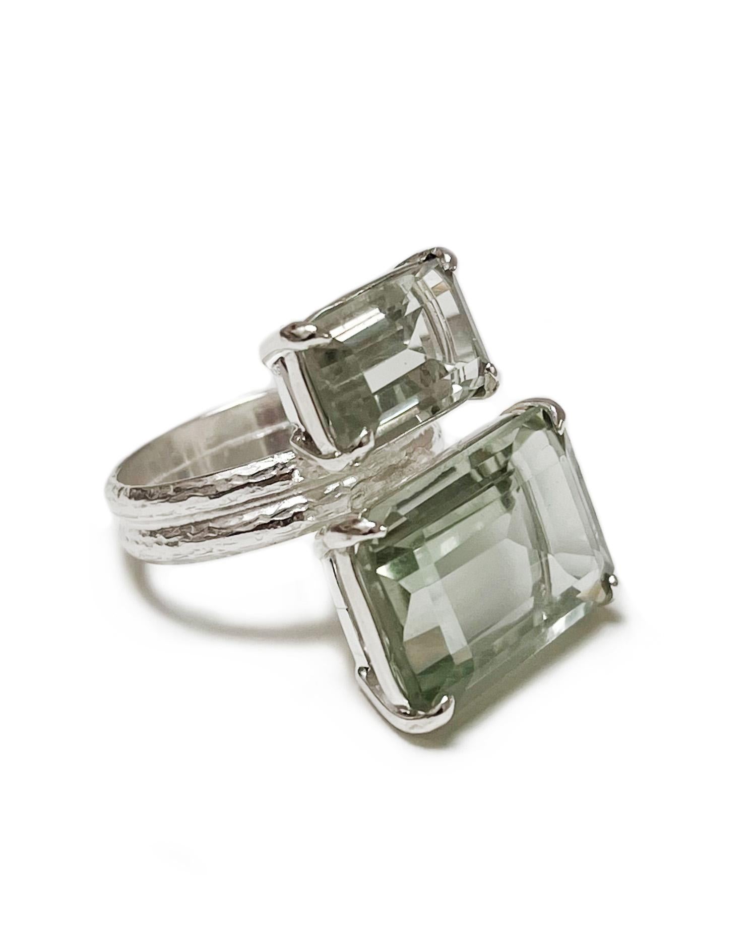 For Sale:  Coastal Ring in Prasiolite and Sterling Silver 3