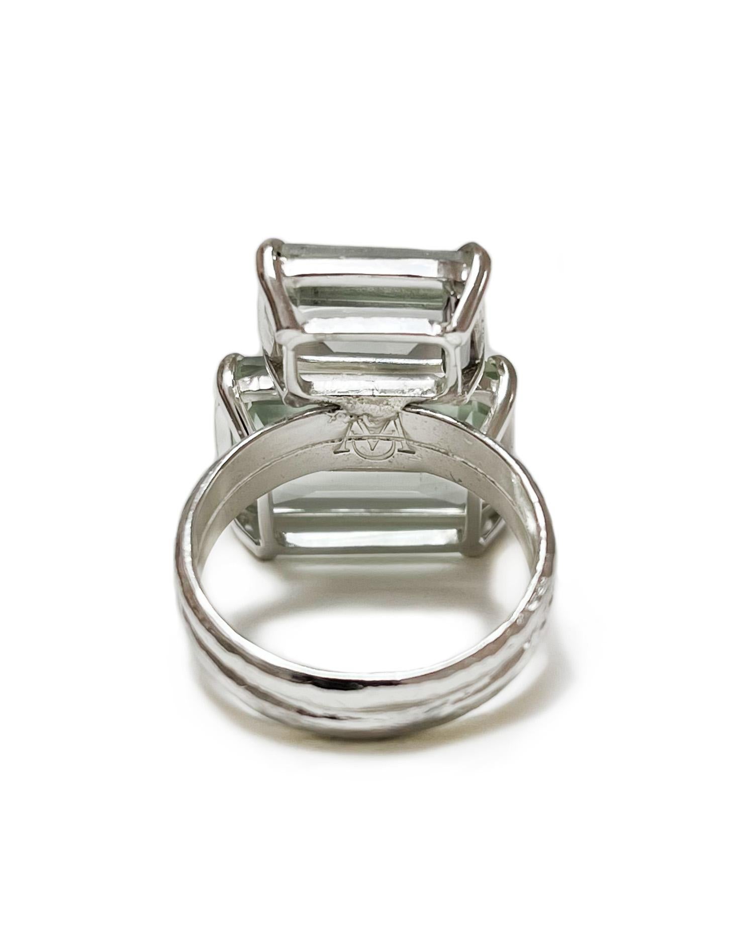 For Sale:  Coastal Ring in Prasiolite and Sterling Silver 6