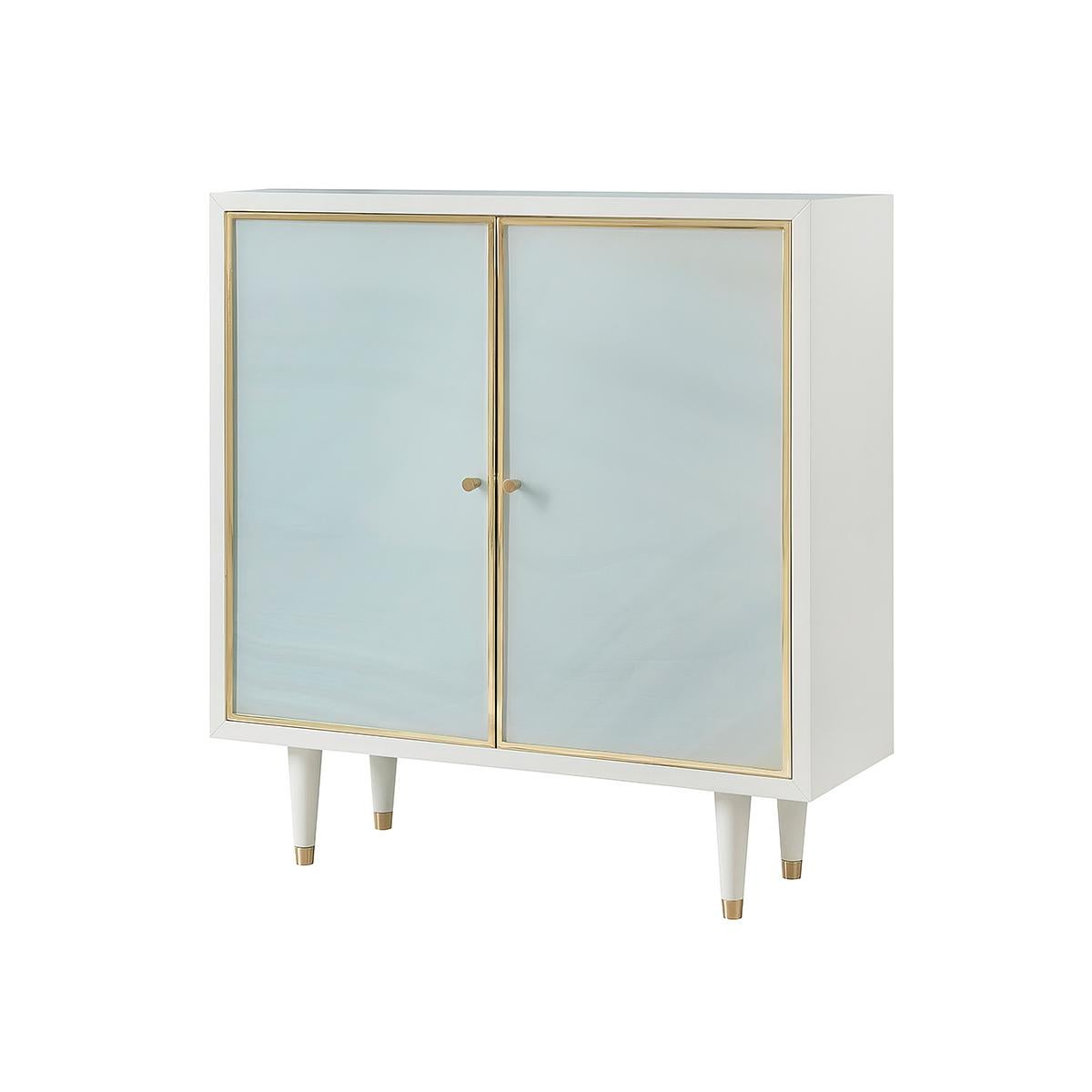 Modern Coastal Sea Glass Cabinet For Sale