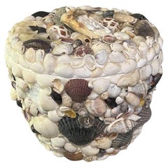 Coastal Sea Shell-Eiskübel mit Muschelverzierung und Deckel - 1970er Jahre