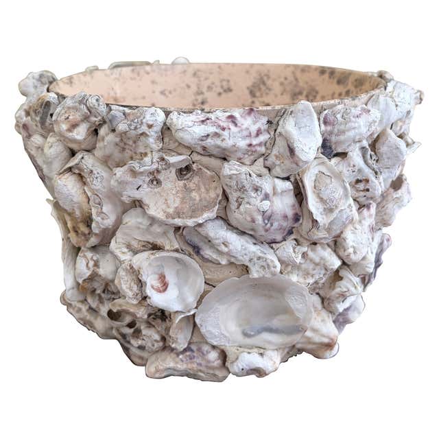 Ceramic Shell Planter Clam Shell Pots - A Pair For Sale at 1stDibs