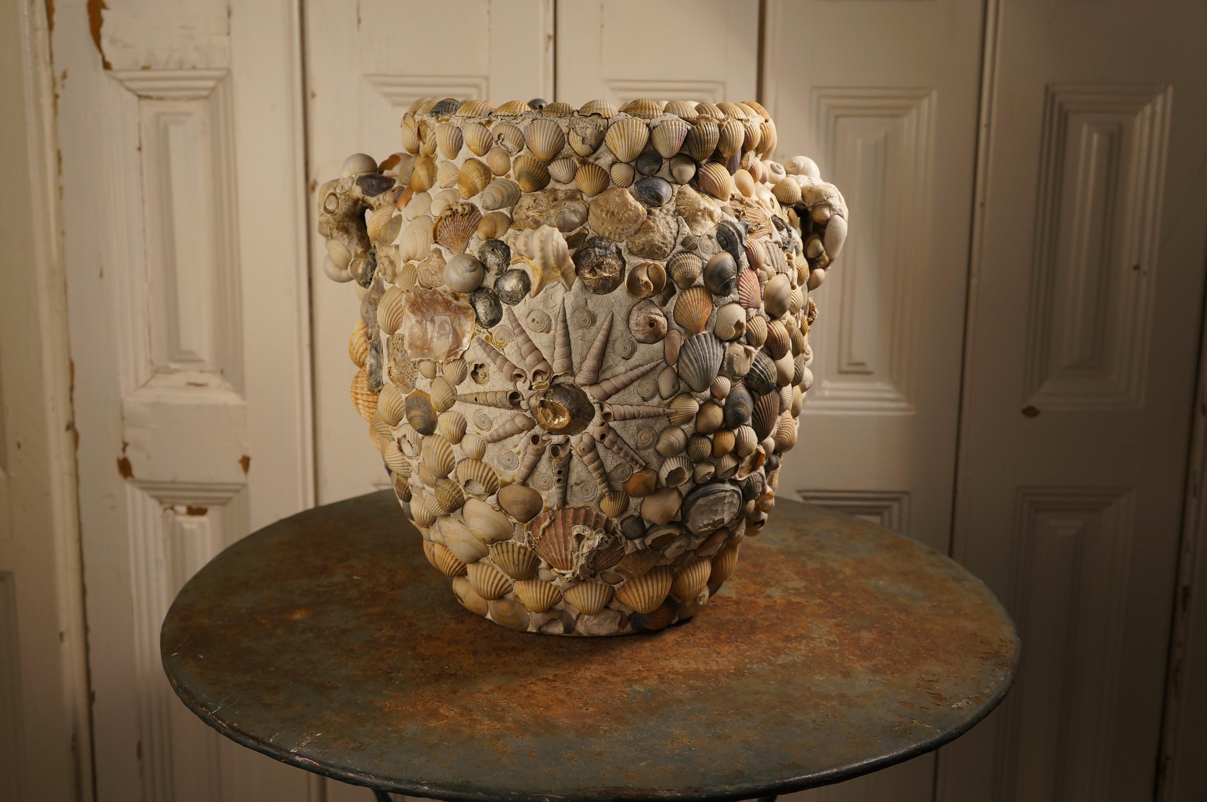 20th Century Coastal Shell Vase For Sale
