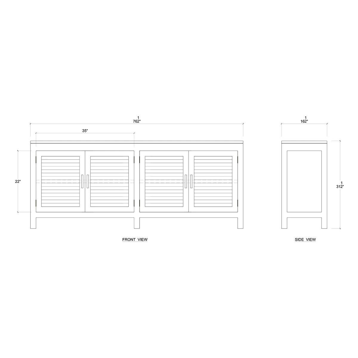 Coastal Sideboard - Antique French Oak Finish For Sale 4