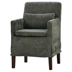 Coastal Slipcovered Dining Armchair - Green Upholstery