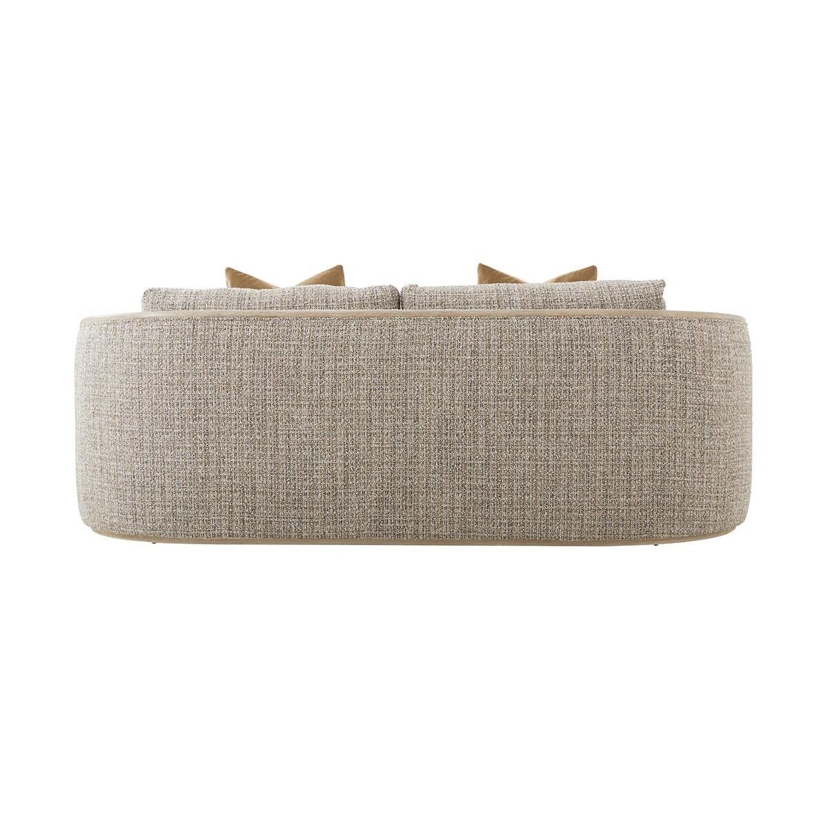 Coastal Sofa in Textured Chenille In New Condition For Sale In Westwood, NJ