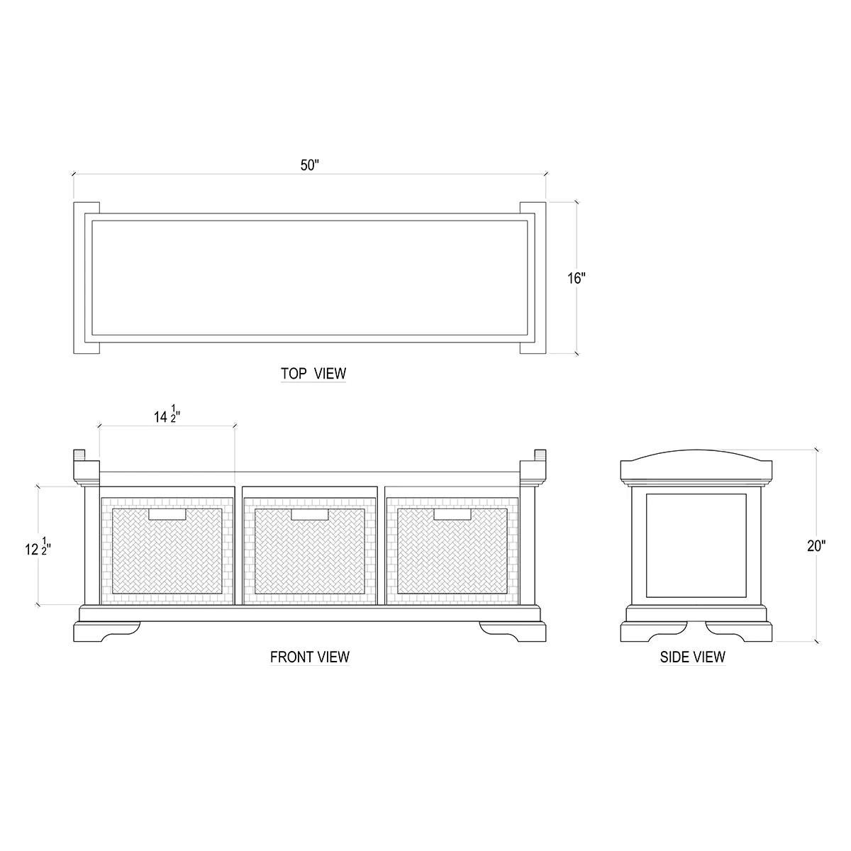 Coastal Storage Bench with Cushion For Sale 2
