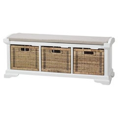 Coastal Storage Bench with Cushion
