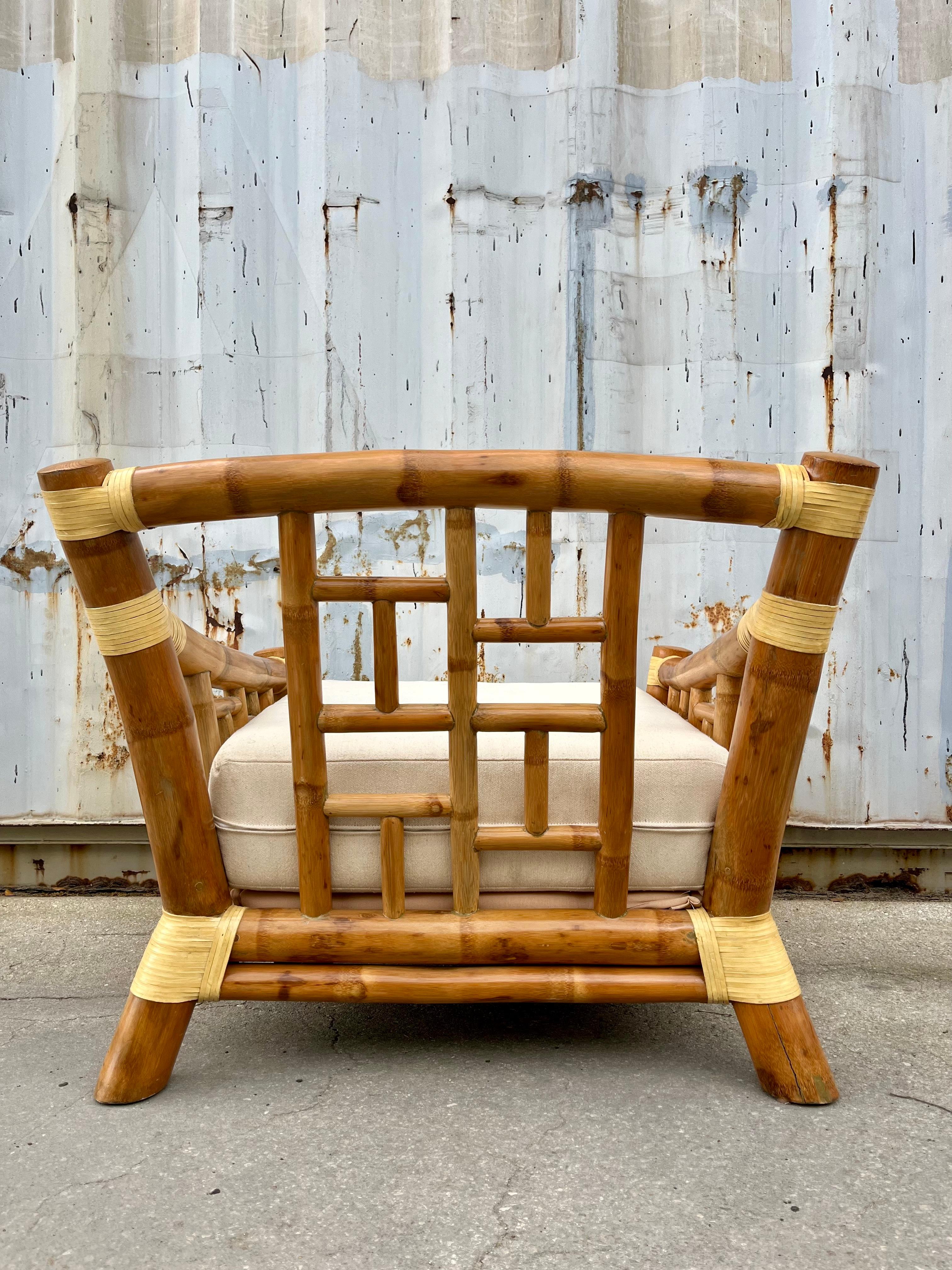 Chaise longue en bambou de style côtier dans le style d'Antonio Budji Layug. Circa 1980 en vente 1
