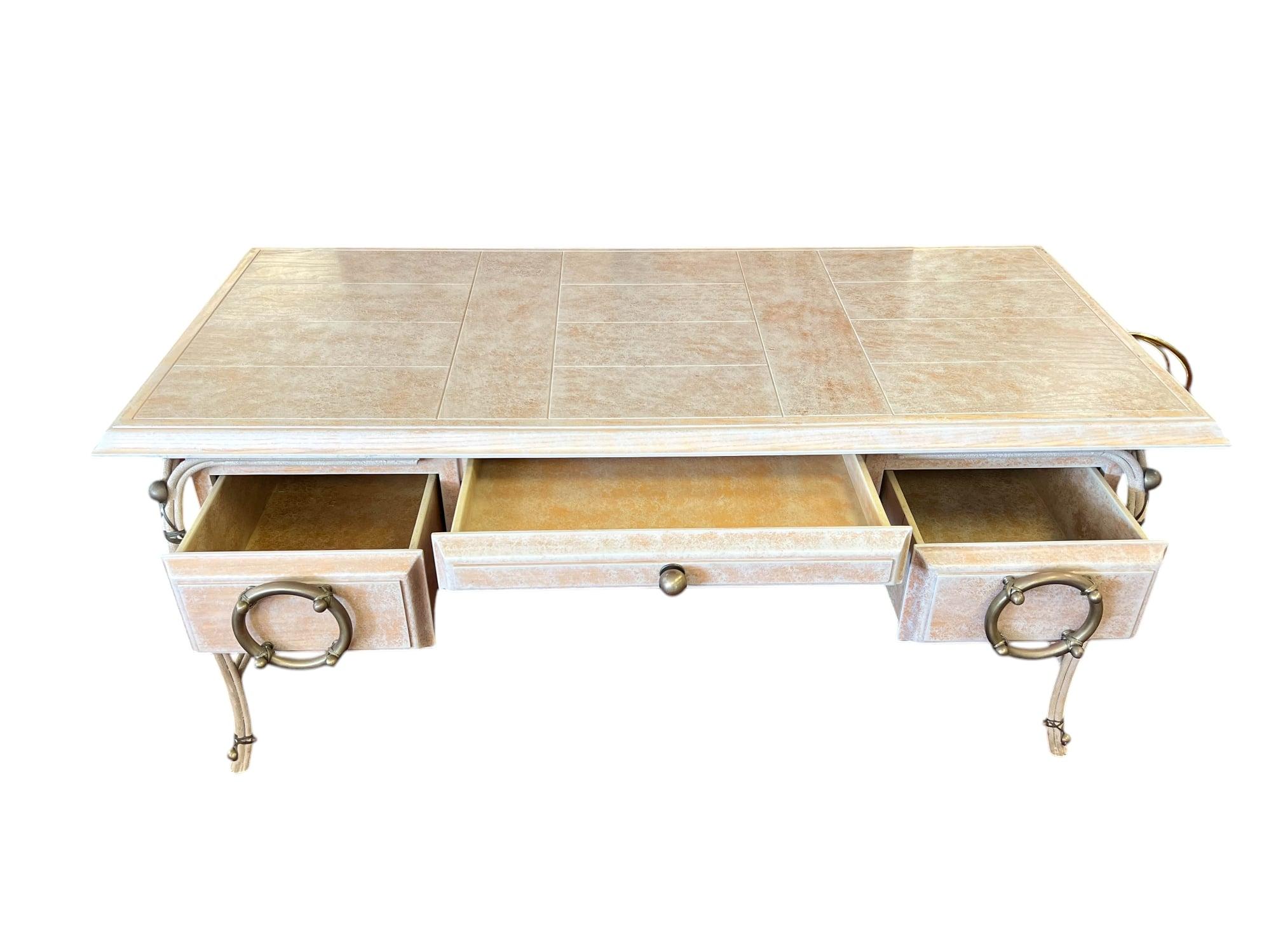American Coastal Style Executive Desk by Charles Hart For Sale