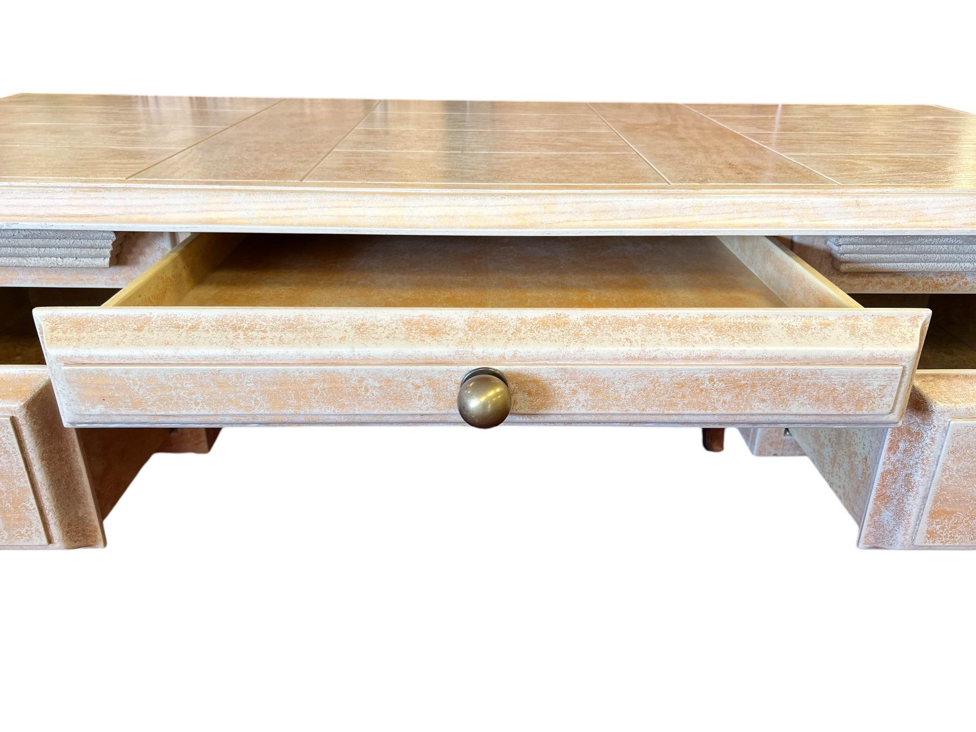 Late 20th Century Coastal Style Executive Desk by Charles Hart For Sale