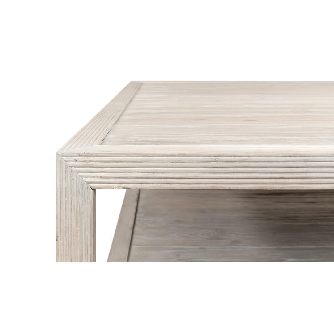 Coastal Style Large Square Coffee Table For Sale 1