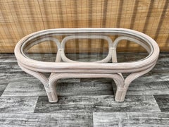 Coastal Style Sculpted Pencil Reed Coffee Table. Circa 1980s
