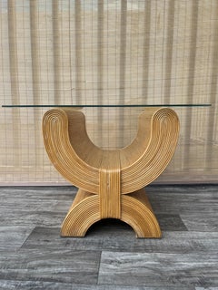 Coastal Style Pencil Reed Side Table, Circa 1980s
